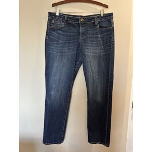 Kut From The Kloth Size 14 Blue Denim Straight Leg Jeans 36x30